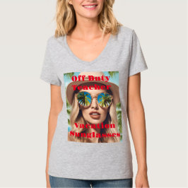 Camiseta Profesora fuera de servicio Vacaciones gafas de so