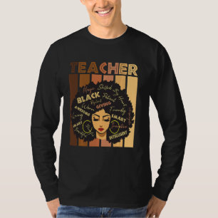 Camiseta Profesora inteligente negra de historia negra orgu