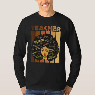 Camiseta Profesora inteligente negra de historia negra orgu