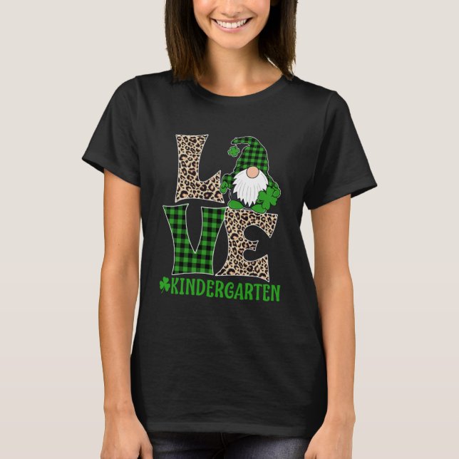 Camiseta Profesora irlandesa St Patricks Day Love Kindergar (Anverso)