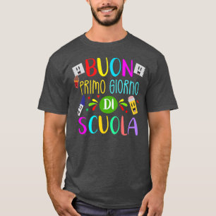 Camiseta Profesora italiana feliz primer día de clases de v
