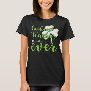 Camiseta Profesora más afortunada que nunca feliz Día de Sa
