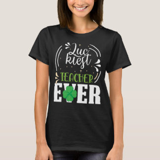 Camiseta Profesora más afortunada que nunca feliz Día de Sa