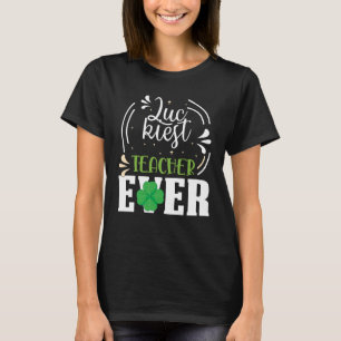 Camiseta Profesora más afortunada que nunca feliz Día de Sa