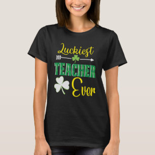 Camiseta Profesora más afortunada que nunca feliz Día de Sa