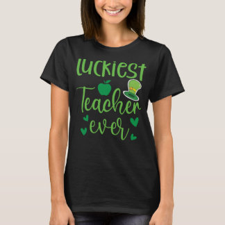 Camiseta Profesora más afortunada que nunca feliz Día de Sa