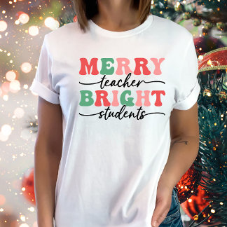 Camiseta Profesora Merry Students Navidades brillantes