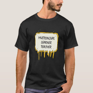 Camiseta Profesora multilingüe de aprendizaje Rainbow Multi