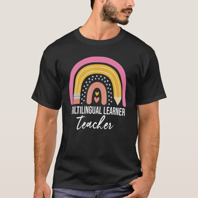 Camiseta Profesora multilingüe Leopard Rainbow Teatro (Anverso)