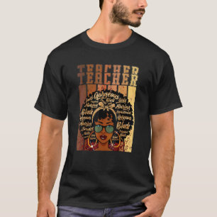 Camiseta Profesora Negra Inteligente Afro Amor Melanina Afr