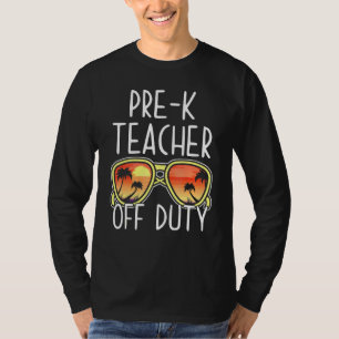 Camiseta Profesora pre-K de vacaciones de playa de gafas de
