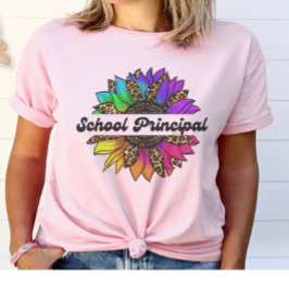 Camiseta Profesora principal de escuela girasol arco iris