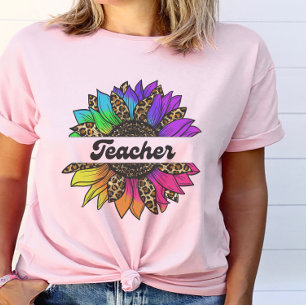 Camiseta Profesora Profesión del girasol arcoiris