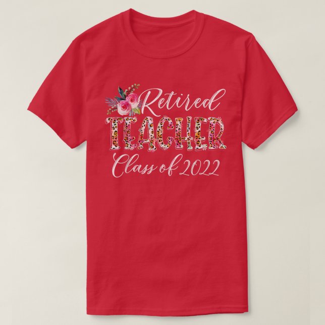 Camiseta Profesora Retirada Leopard Floral Clase De 2002 (Diseño del anverso)