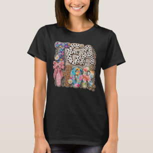 Camiseta Profesora Retro Coqueta - Floral Leopardo