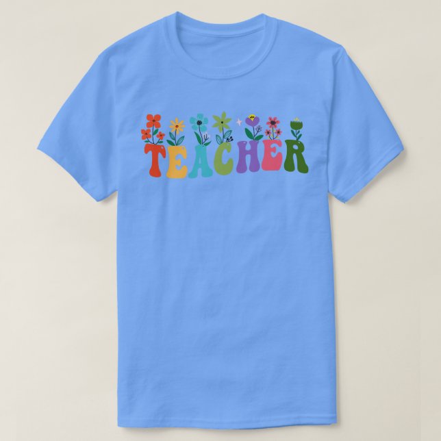 Camiseta Profesoras de Flores Retro (Diseño del anverso)
