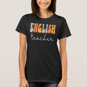 Camiseta Profesoras de inglés Retro Groovy Mujeres felices