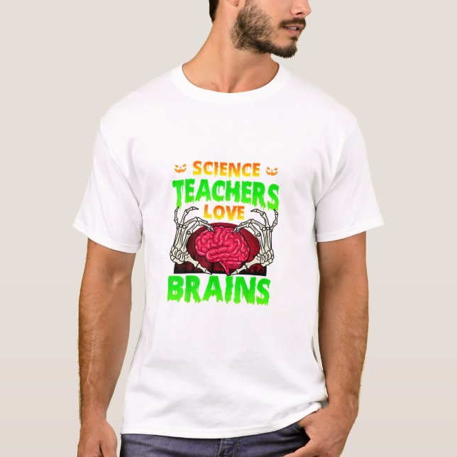 Camiseta Profesores Brains Skeleton Halloween (Anverso)