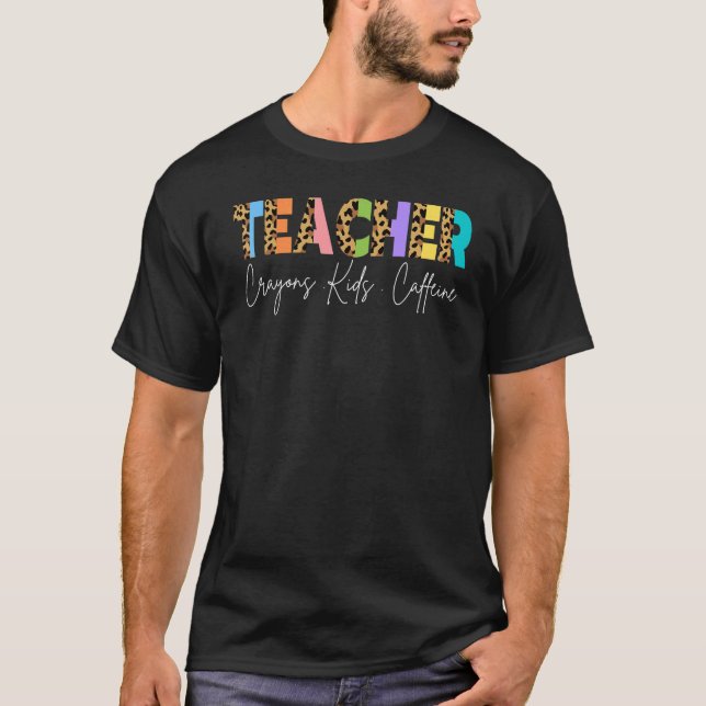 Camiseta Profesores Crayons Cafeterías infantiles felices l (Anverso)