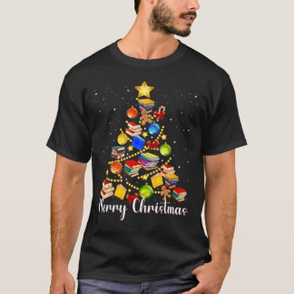 Camiseta Profesores de árbol de Navidad aman leer libros Li