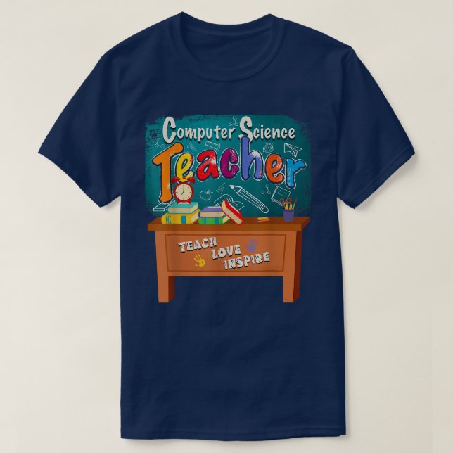 Camiseta Profesores de Ciencias de la Computación Enseñan A (Diseño del anverso)