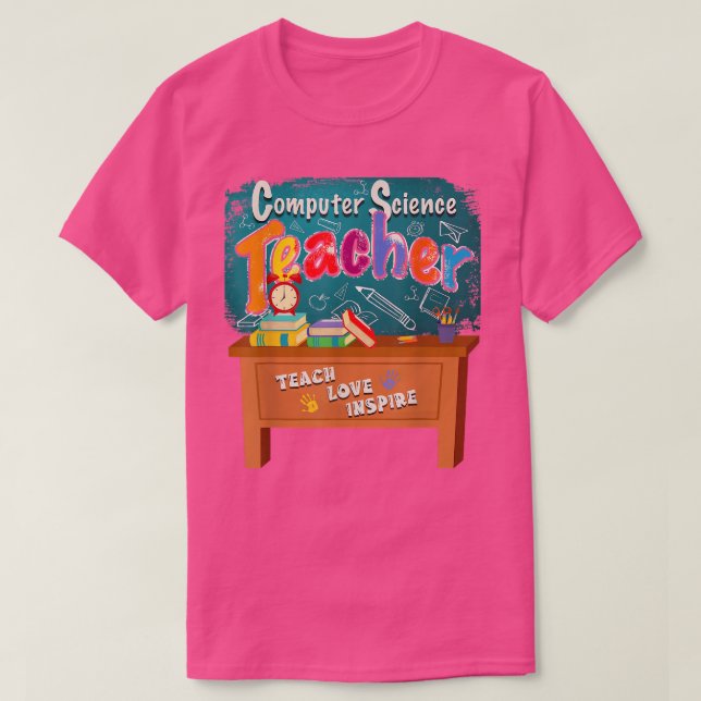 Camiseta Profesores de Ciencias de la Computación Enseñan A (Diseño del anverso)