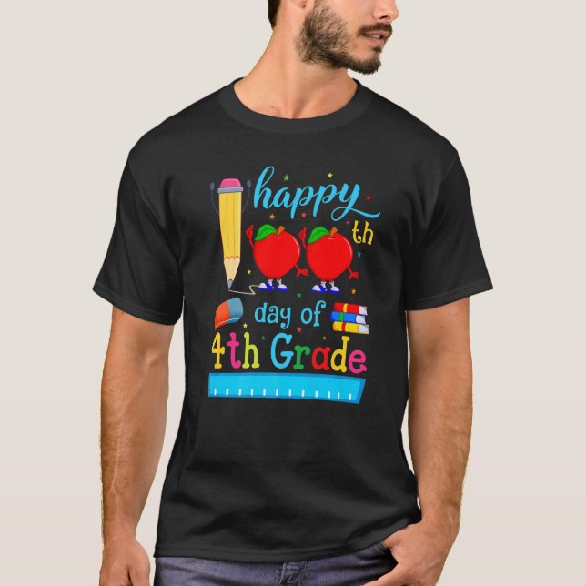 Camiseta Profesores de cuarto grado Felices 100 días de Sch (Anverso)