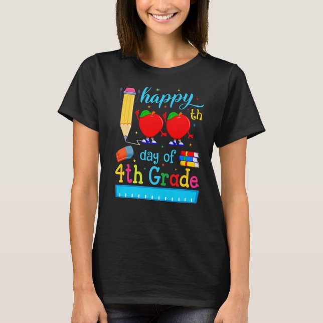 Camiseta Profesores de cuarto grado Felices 100 días de Sch (Anverso)