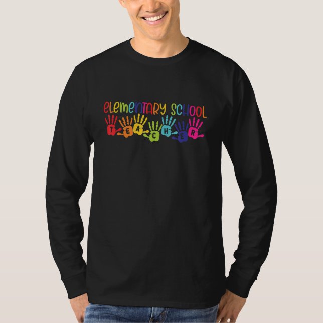 Camiseta Profesores de escuela primaria: Rainbow Happy Firs (Anverso)