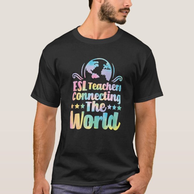 Camiseta Profesores de ESL conectando el mundo virtual del  (Anverso)