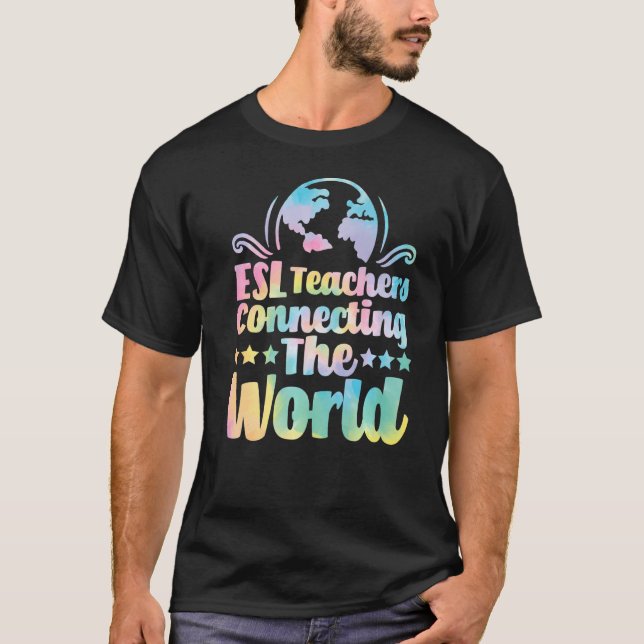 Camiseta Profesores de ESL conectando el mundo virtual del  (Anverso)