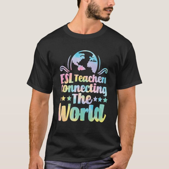 Camiseta Profesores de ESL conectando la virtud mundial del (Anverso)