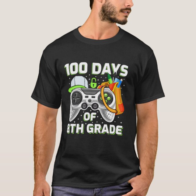 Camiseta Profesores De Estudiantes De Video Gamer 100 Días  (Anverso)