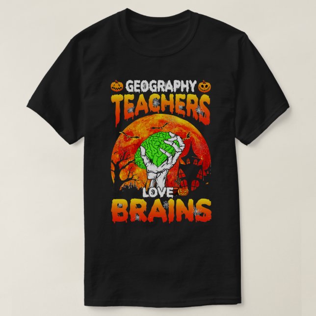 Camiseta Profesores de geografía aman a profesores de cereb (Diseño del anverso)