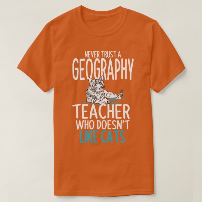 Camiseta Profesores de geografía que aman gatos (Diseño del anverso)