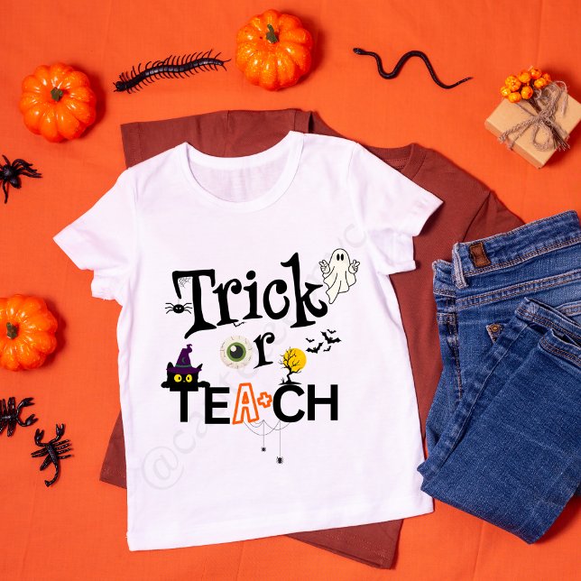Camiseta Profesores de Halloween | Trampa O Enseñanza (Subido por el creador)