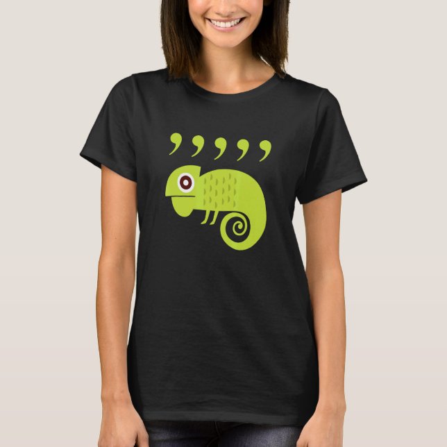 Camiseta Profesores de Inglés Comma Camaleón 80s (Anverso)