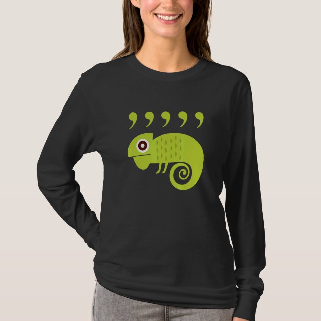 Camiseta Profesores de inglés Comma Chameleon 80 (Anverso)