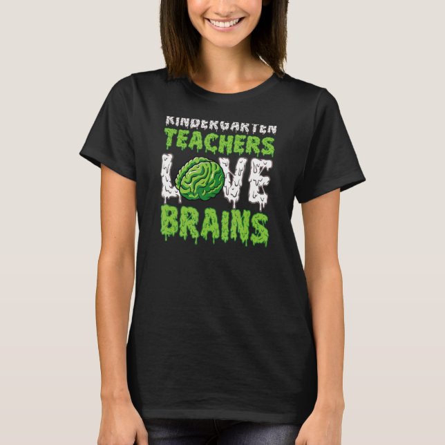 Camiseta Profesores de kindergarten aman los cerebros diver (Anverso)
