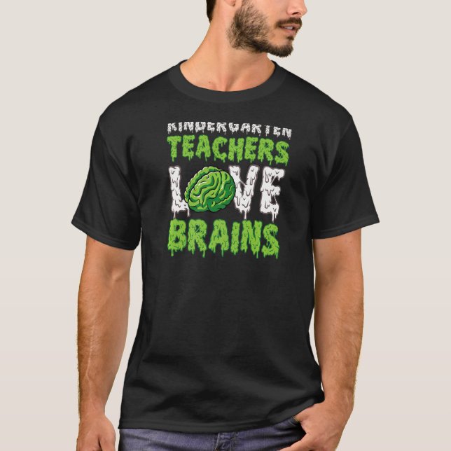 Camiseta Profesores de kindergarten aman los cerebros diver (Anverso)