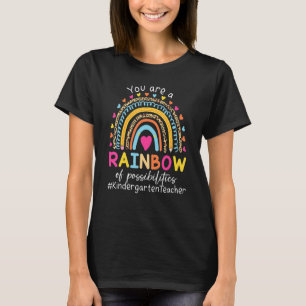 Camiseta Profesores de kindergarten Life Leopard Rainbow