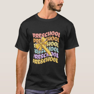 Camiseta Profesores de preescolar Chicas Coquette Bow Lápiz