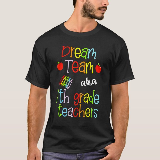 Camiseta Profesores de séptimo grado de Dream Team con lice (Anverso)