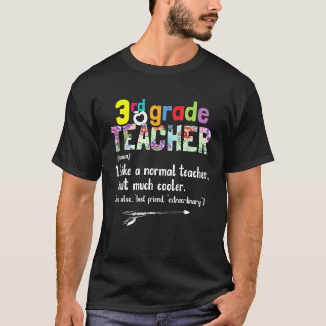 Camiseta Profesores de tercer grado de Floral de vuelta a l (Anverso)