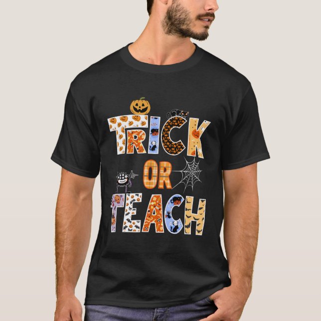 Camiseta Profesores Halloween Trick O Enseñanza De Hallowee (Anverso)