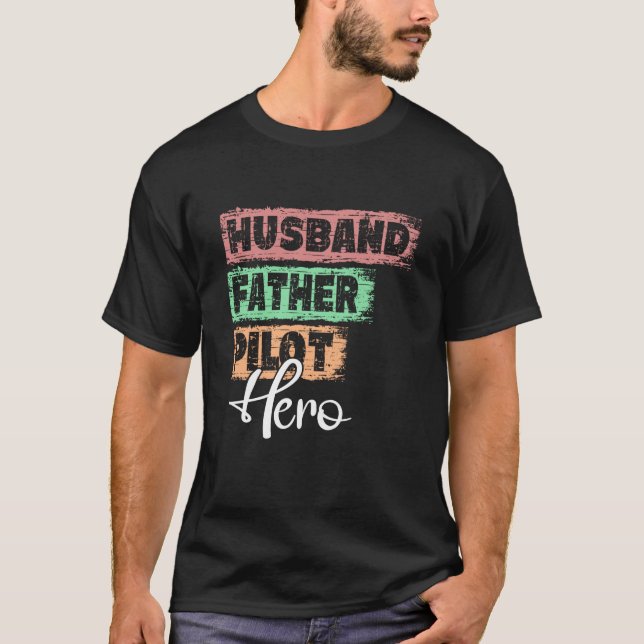 Camiseta Profession dad hero father Pilot (Anverso)