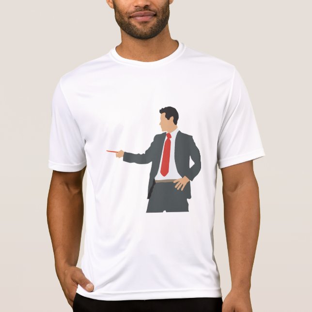 Camiseta Professional Businessman in Suit with Pointer (Anverso)