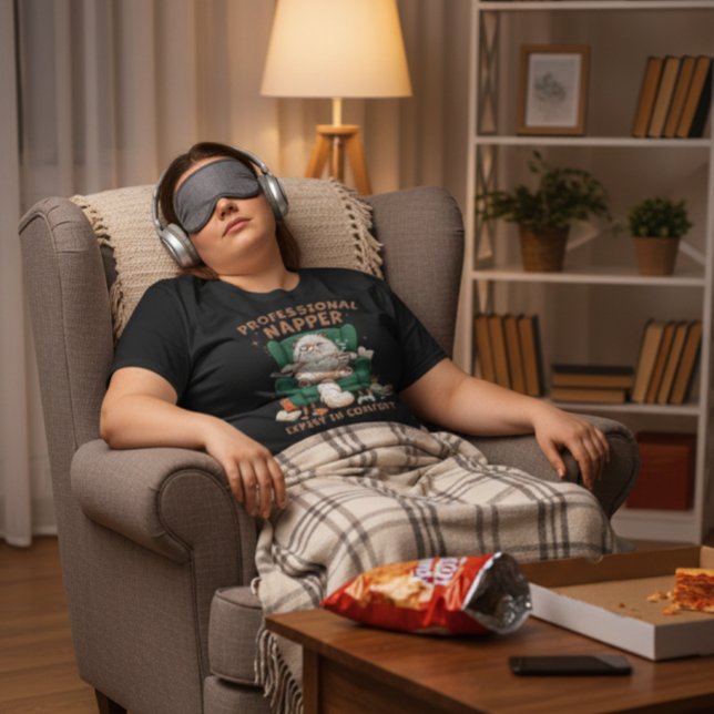 Camiseta Professional Napper Funny Cat Comfort Expert (Subido por el creador)