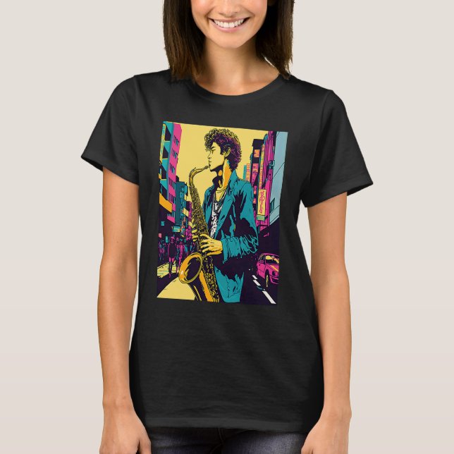 Camiseta Professional Saxophone Musician Retro Pop Saxophon (Anverso)