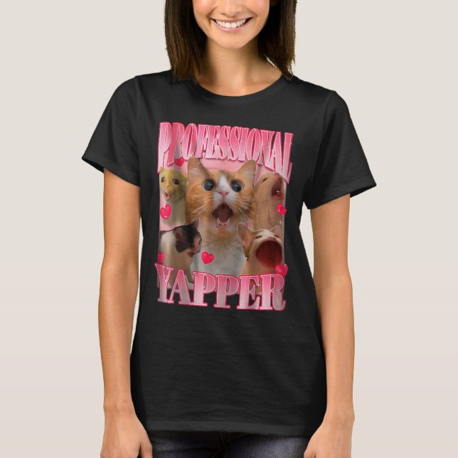 Camiseta Professional Yapper Cat Funny Oddly Specific Dank  (Anverso)